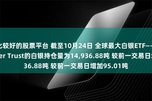 比较好的股票平台 截至10月24日 全球最大白银ETF——iShares Silver Trust的白银持仓量为14,936.88吨 较前一交易日增加95.01吨