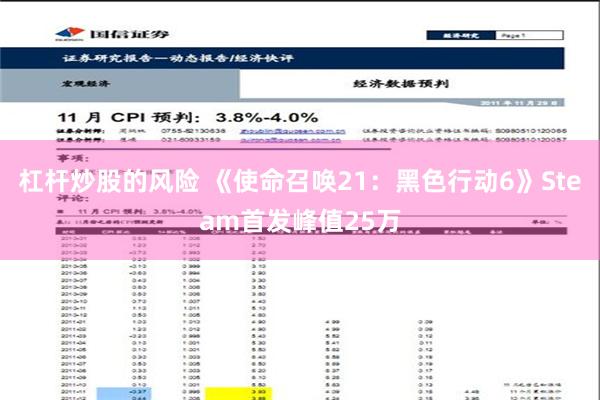 杠杆炒股的风险 《使命召唤21：黑色行动6》Steam首发峰值25万