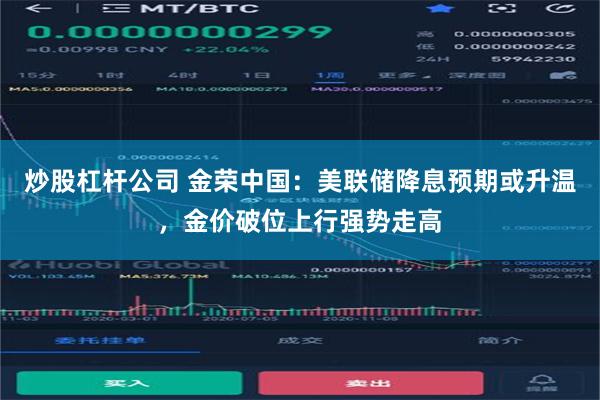 炒股杠杆公司 金荣中国：美联储降息预期或升温，金价破位上行强势走高